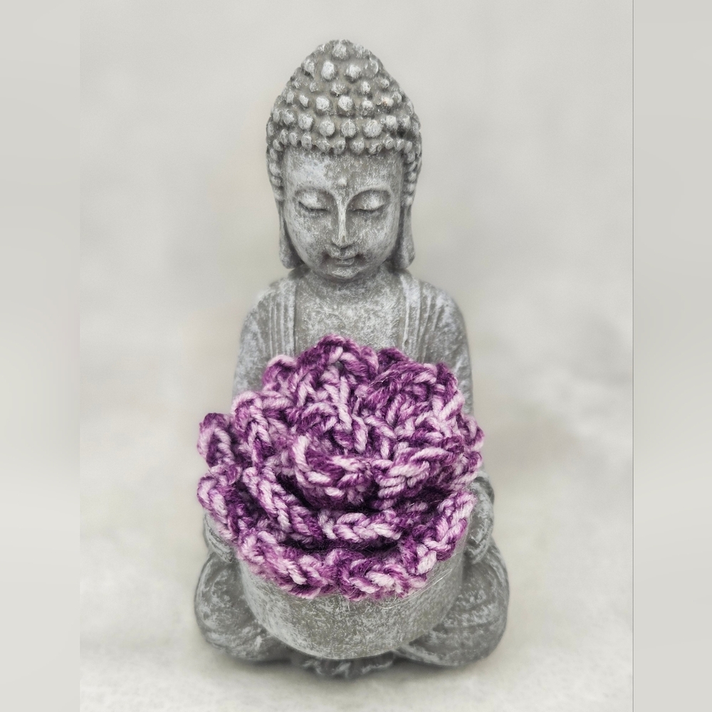 Handcrafted Crochet Flower Succulent Buddha Decor